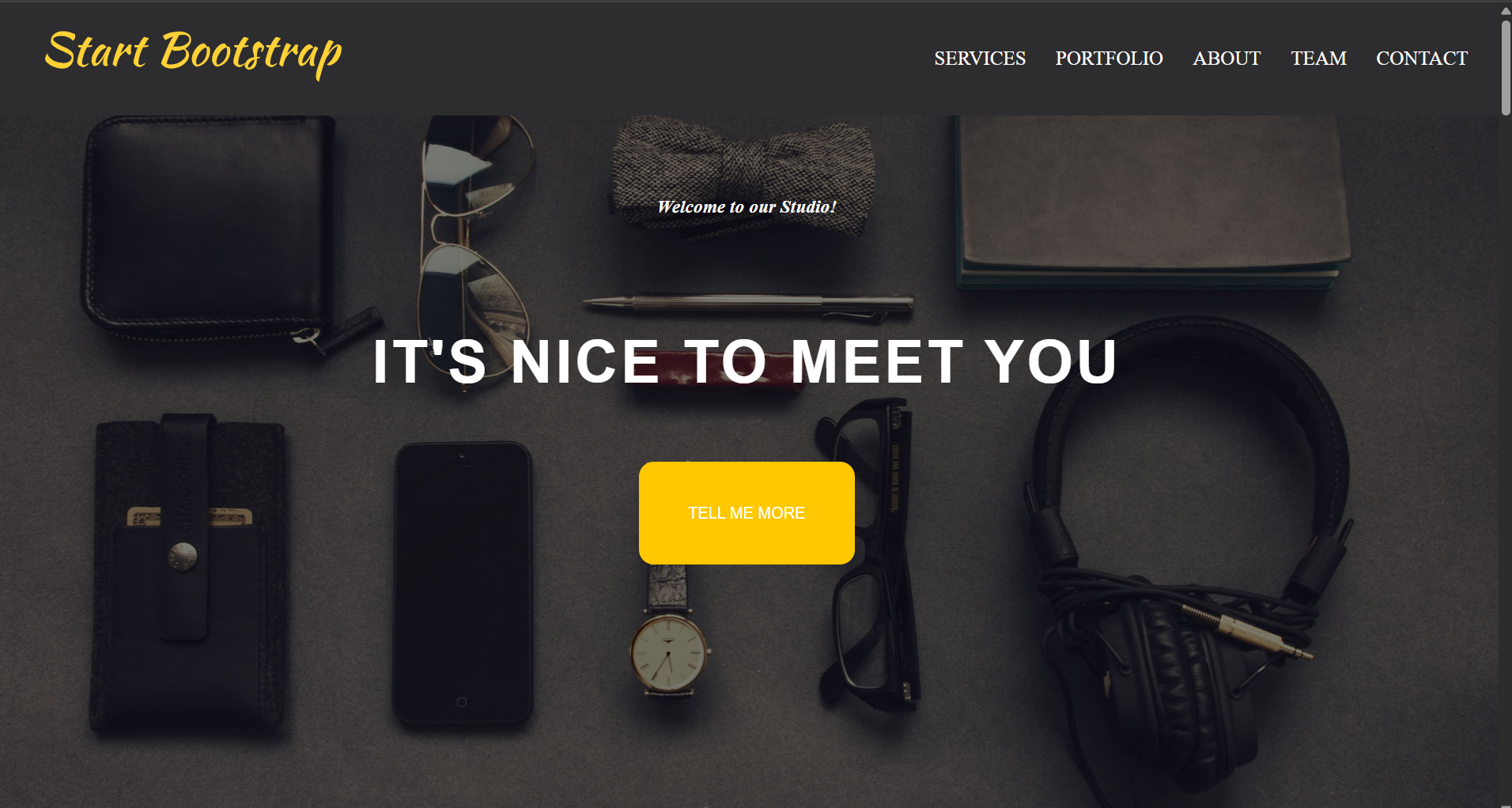 A simple landing page